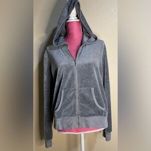 Victoria Secrets plush & lush Women's Gray Zip-Up Hoodie jacket